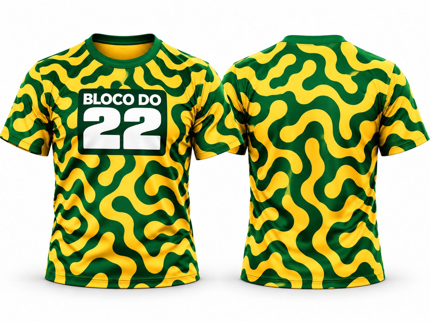 Frente e costas da camisa